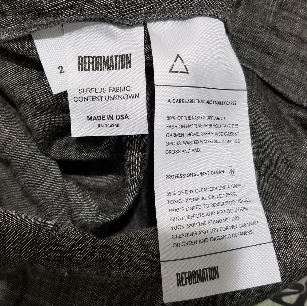 Reformation Gisela Dress Grey Floral Tie Shoulder Cutout Buttondown 2 - Picture 6 of 13